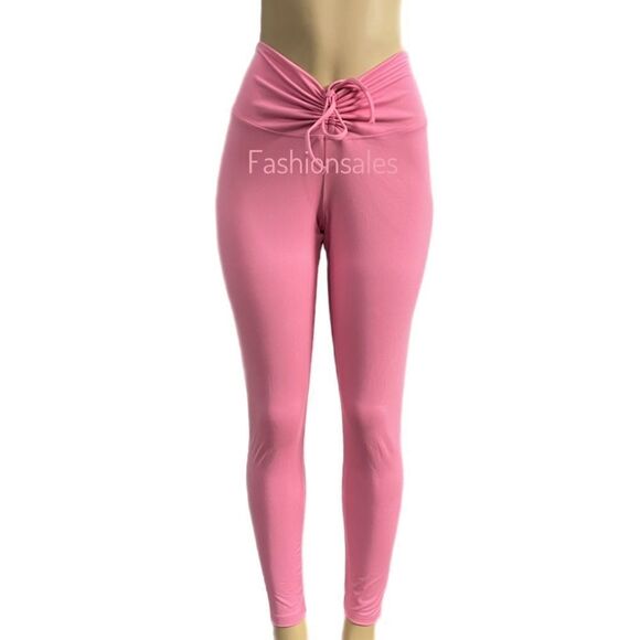 Victoria’s Secret Pink Active high Waist Full Length Ruched V leggings Pink XXL - Picture 4 of 4